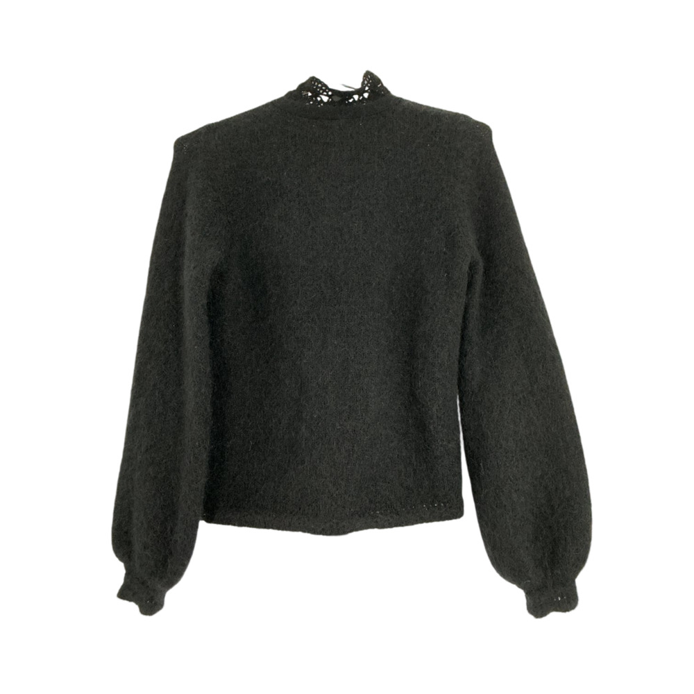 Sezane Fuzzy Black Angie Cardigan Size XXS - Picture 3 of 4